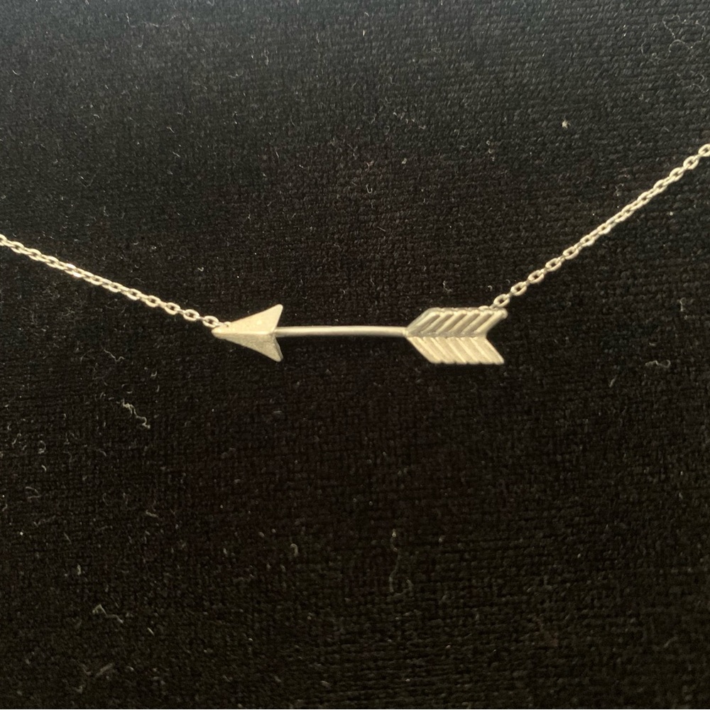 Silver Toned Arrow Necklace